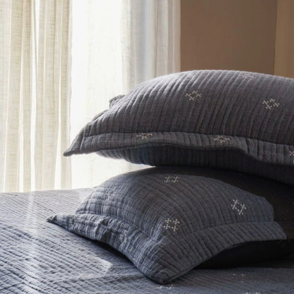 Speckle Reversible Bedspread Set - Light Blue