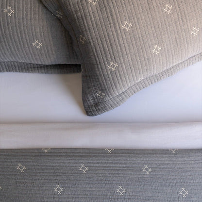 Speckle Reversible Bedspread Set - Light Blue