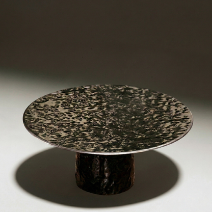 Cosmic Cake Stand | Hammered Stainless Steel