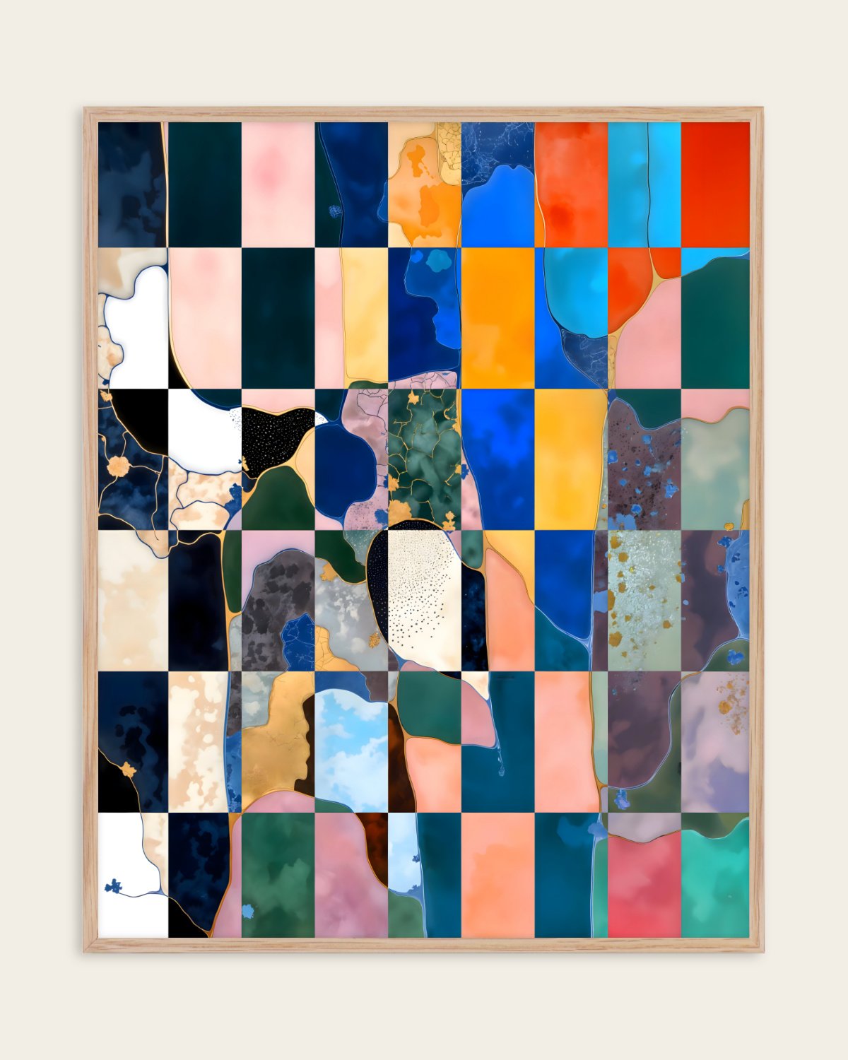 Luxe Checkerboard — Maximalism — Abstract wall art print