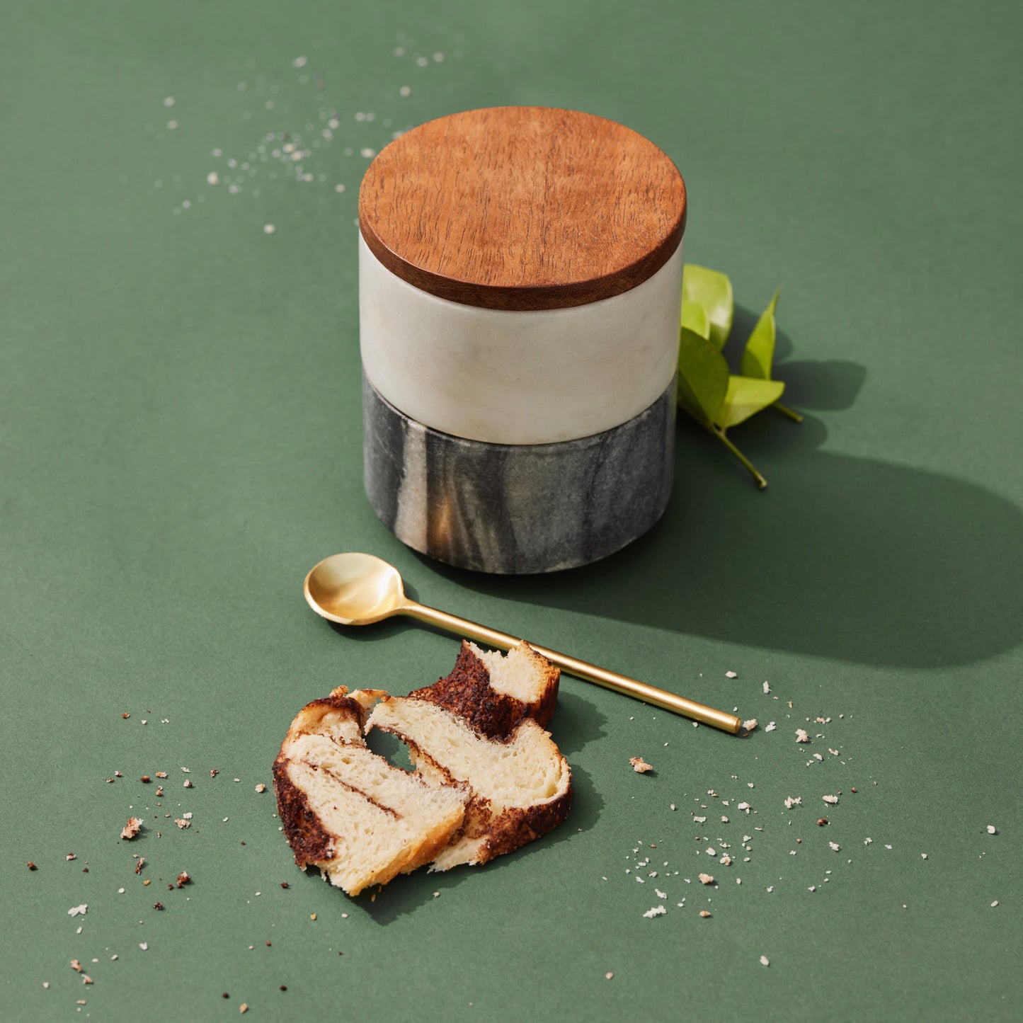 Stacked Marble Spread Jars | Set of 2 | With Lid