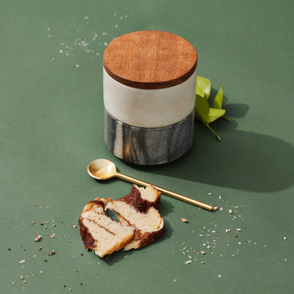 Stacked Marble Spread Jars | Set of 2 | With Lid