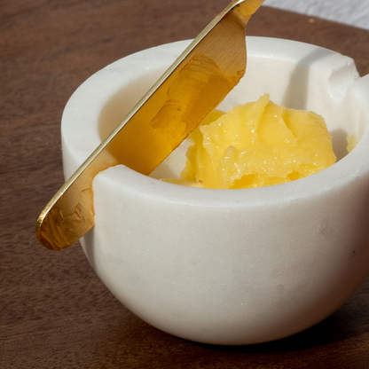 Marble Butter Dish With Gold Knife
