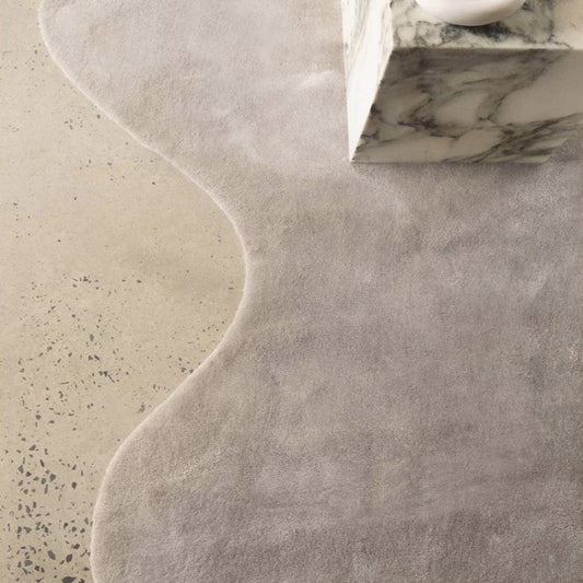 Abstract Rug in Cloud Gray | Bamboo Silk