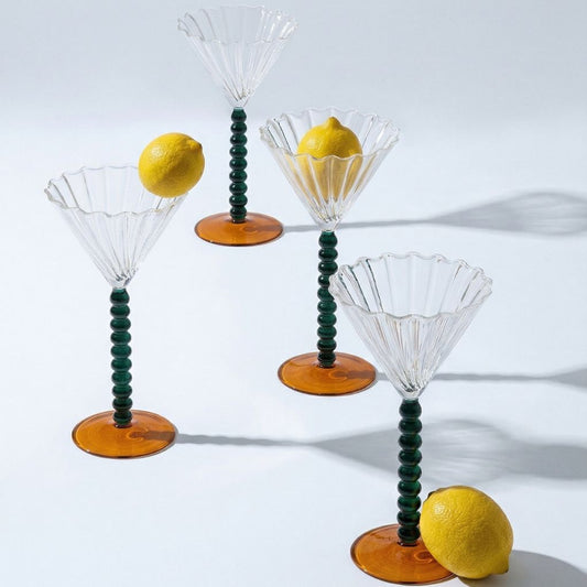Beaded Stem Martini Glass