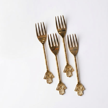 Brass Dessert Forks (Set of 4)