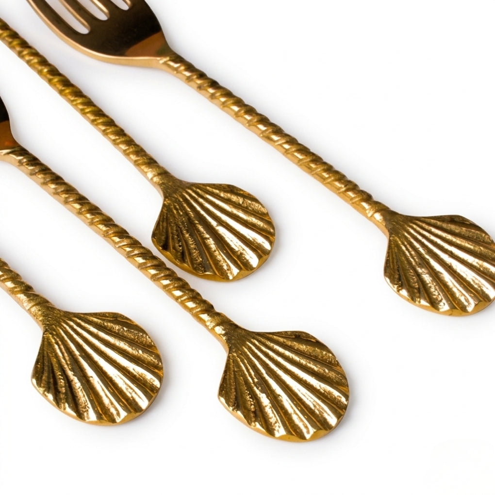 Brass Dessert Forks (Set of 4)