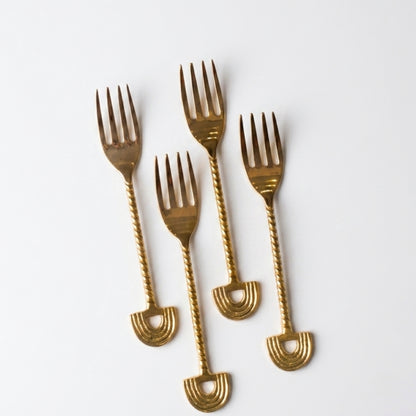 Brass Dessert Forks (Set of 4)