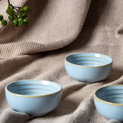 Celeste sky blue porcelain katori bowl, 3.6 inch