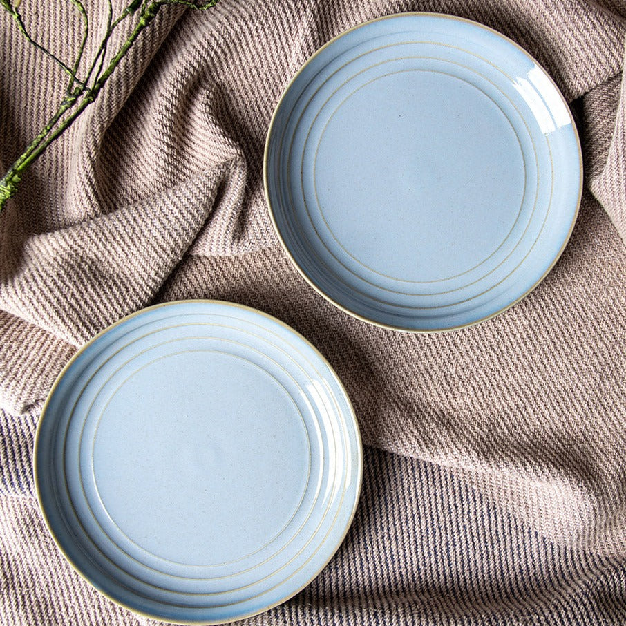 Celeste sky blue porcelain quarter plate, 7.5 inch