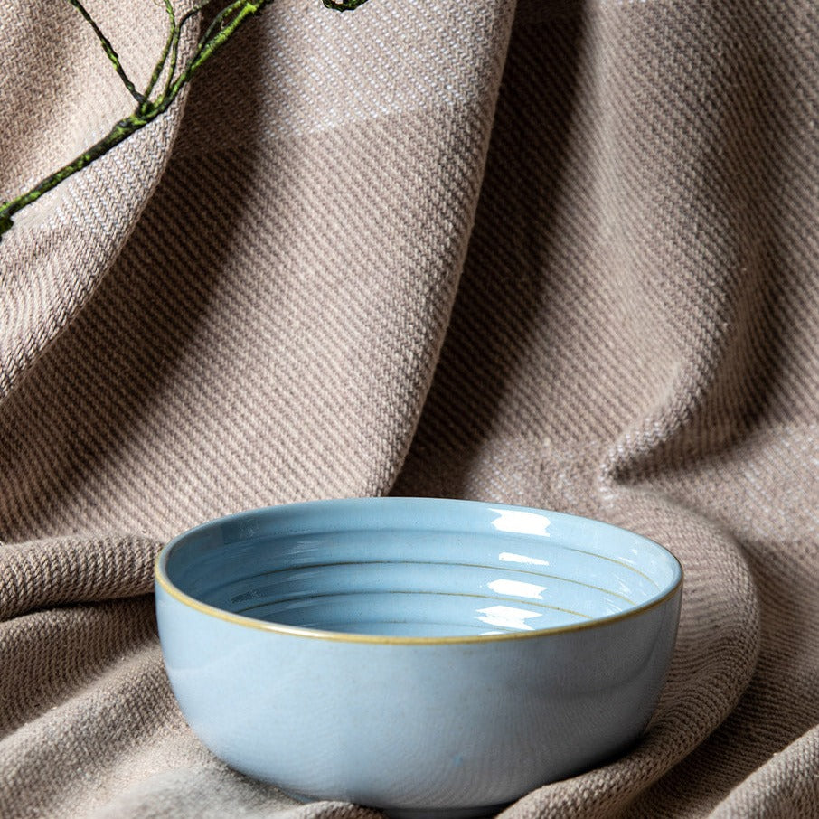 Celeste sky blue porcelain serving bowl