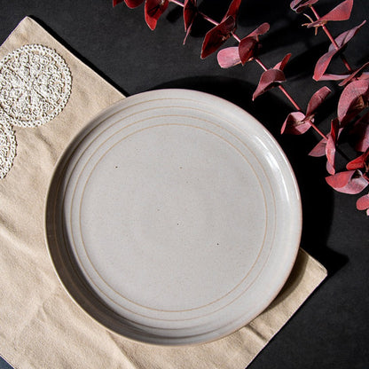 Ecru ivory porcelain dinner plate, 10 inch