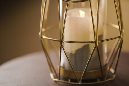 Geometric Gold Wire Lantern