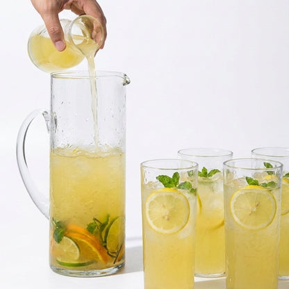 Hammered Pitcher & Glass Set