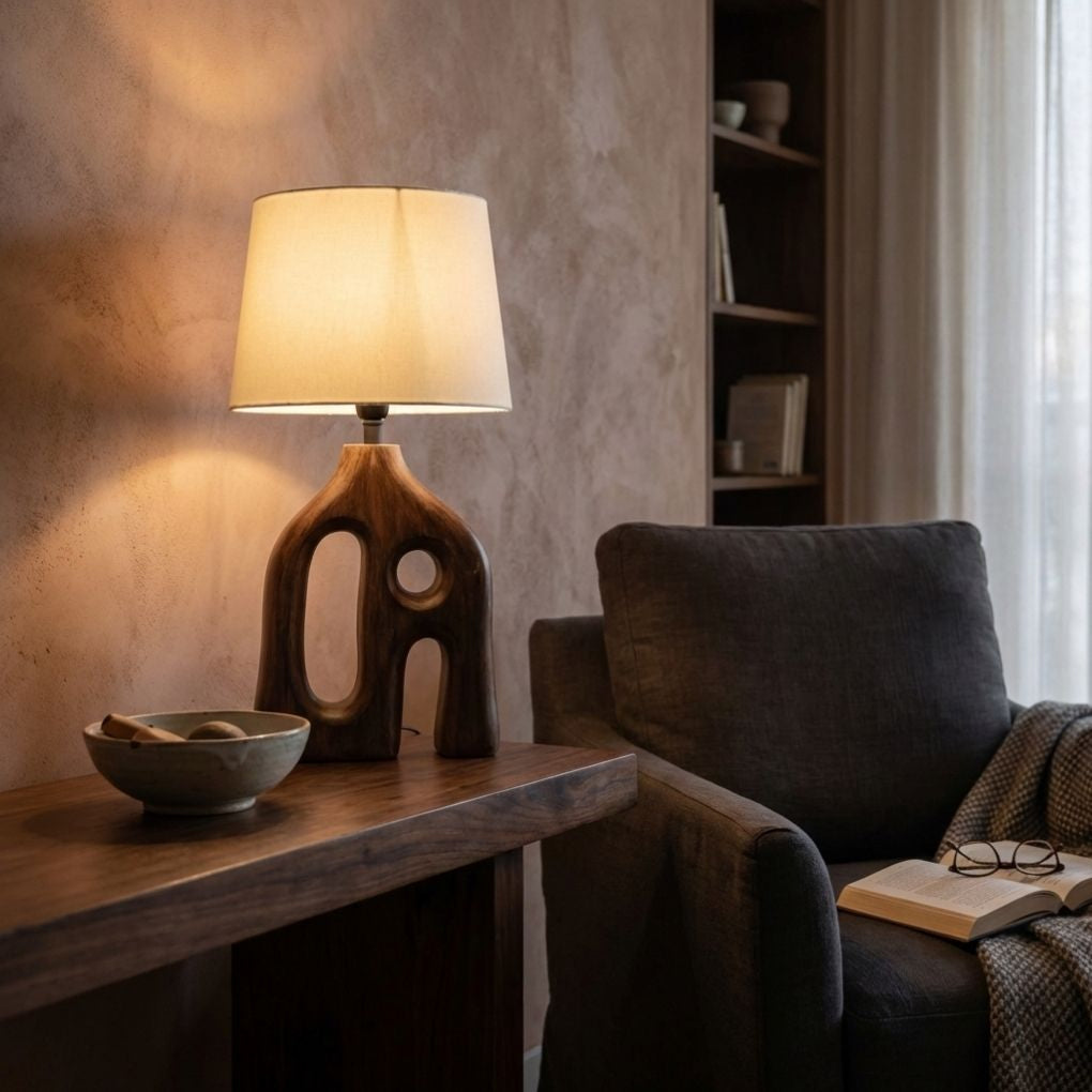 The Sinuous Table Lamp | Hand-Carved Sculptural Lighting