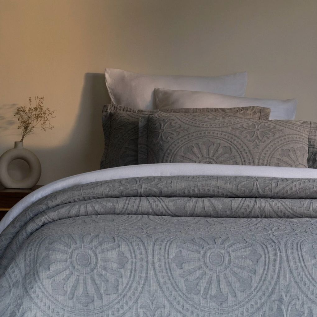 Heritage Luxury Cotton Bedding Set - Slate Grey (King/Queen)