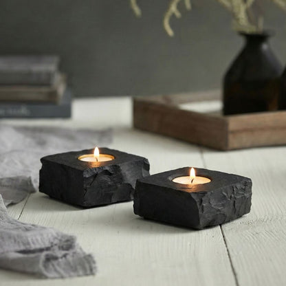 Noir Slate Tealight Holder