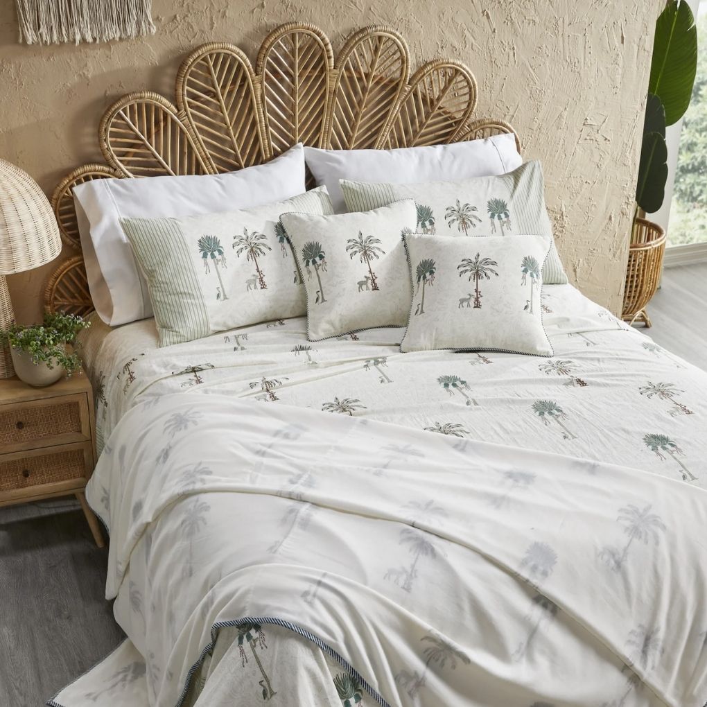 Palm Block Print Bedsheet Set