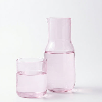 Eva Carafe – Pink Glass Water Set (Carafe + Glass)