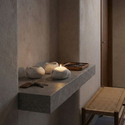 The Pebble Tea Light Holder | Organic River Stone Candle Stand