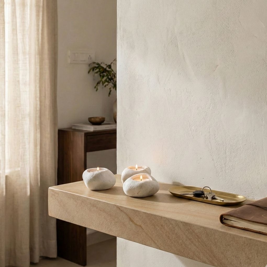 The Pebble Tea Light Holder | Organic River Stone Candle Stand