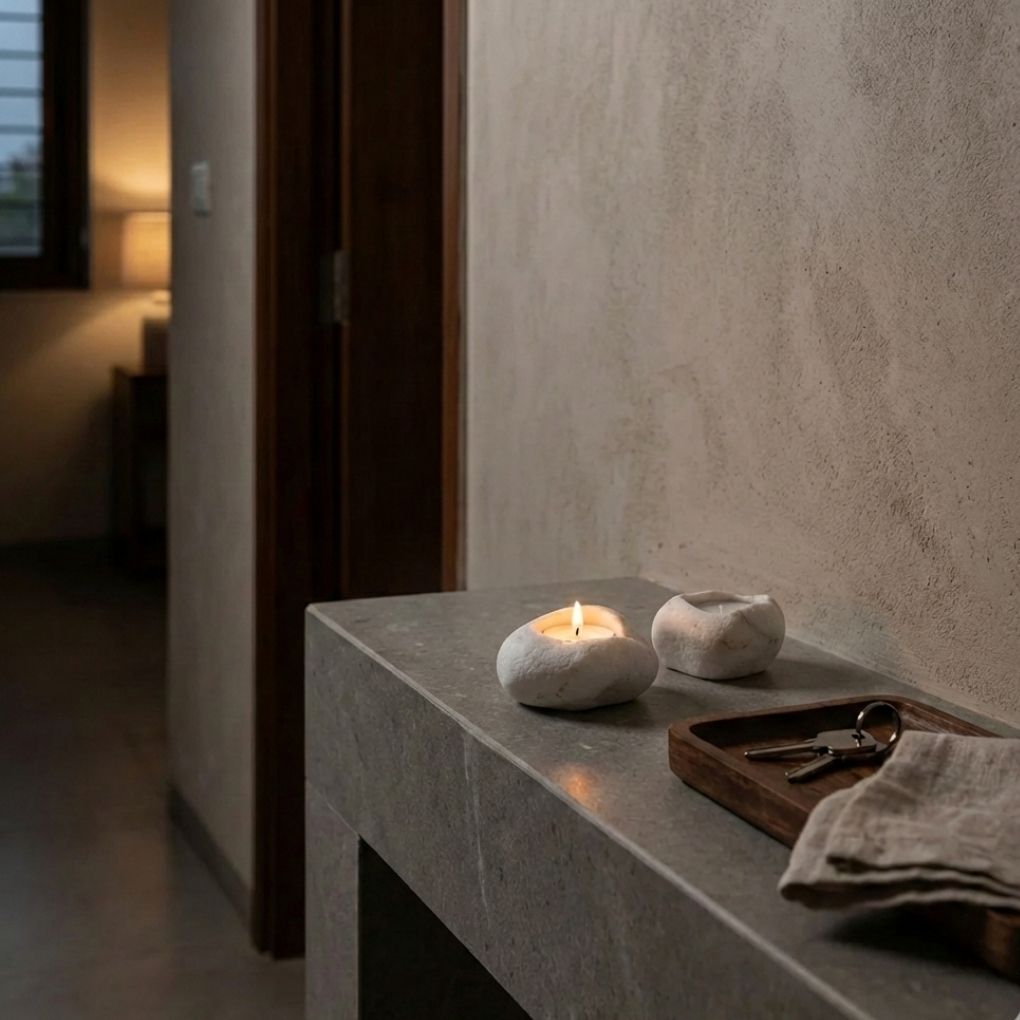 The Pebble Tea Light Holder | Organic River Stone Candle Stand