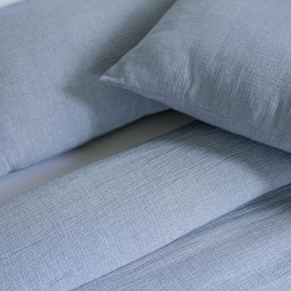 Gauze Reversible Bedspread Set - Blue