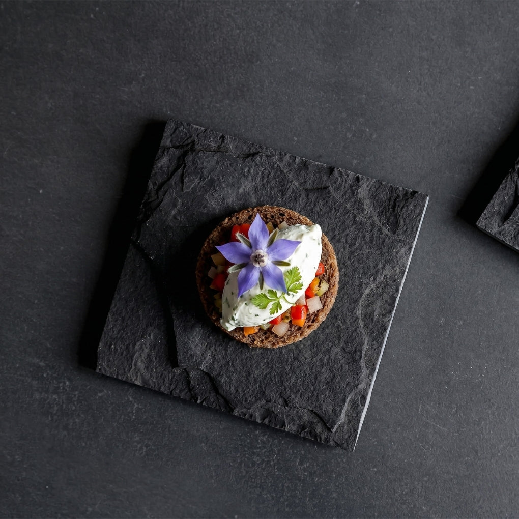 Square Slate Coasters & Mini Plates - Set of 4