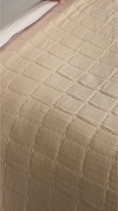 Checkaura Reversible Cotton Bedspread Set
