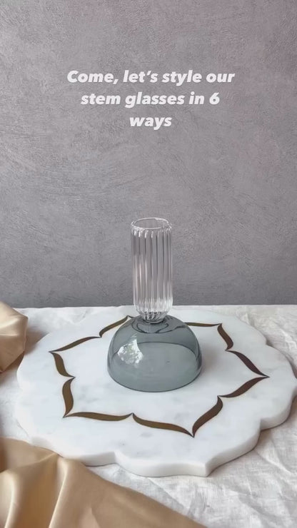 Video of the cocktail stem glass showing 6 ways to use this single glass