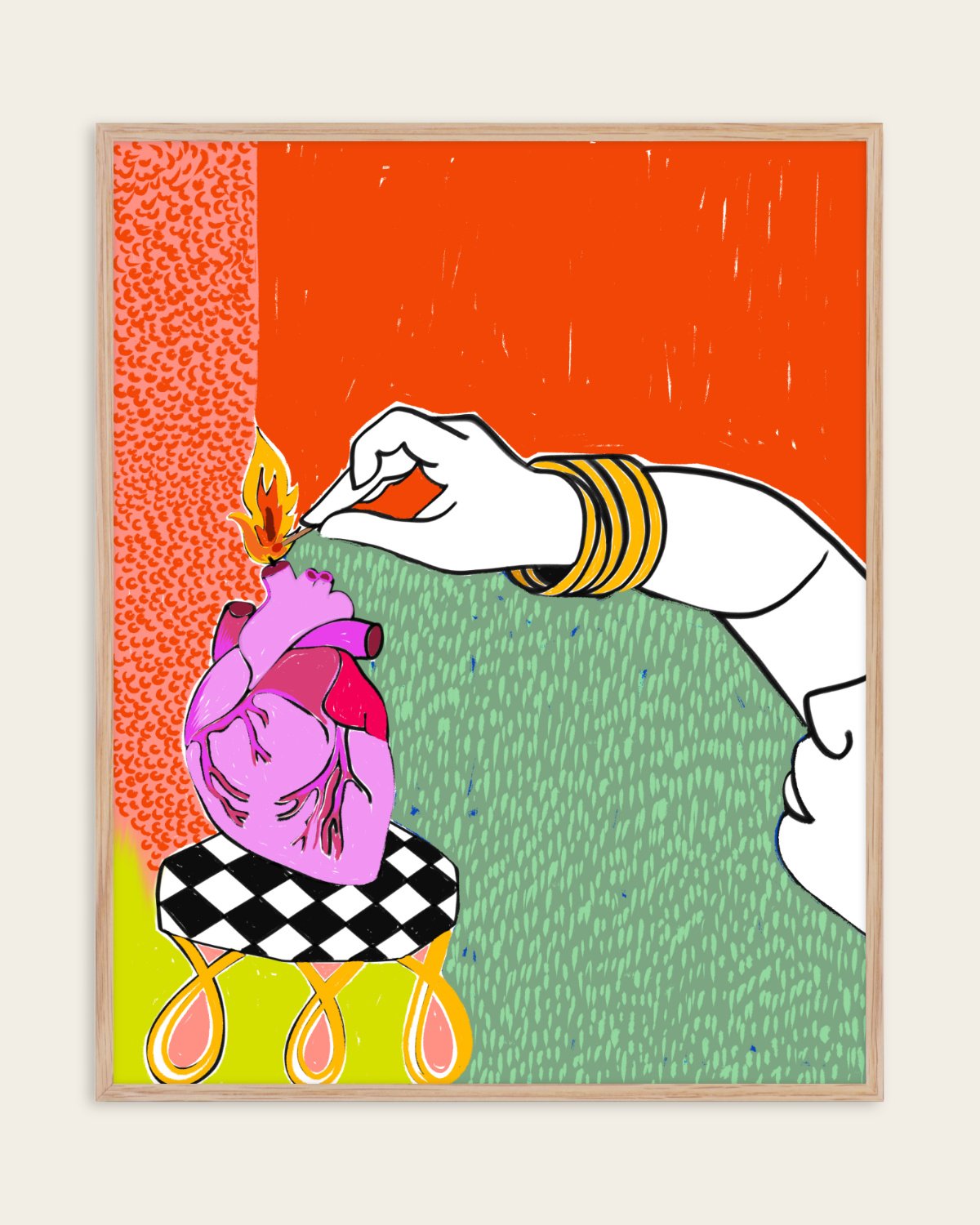 Set My Heart On Fire — Maximalism — Figurative wall art print