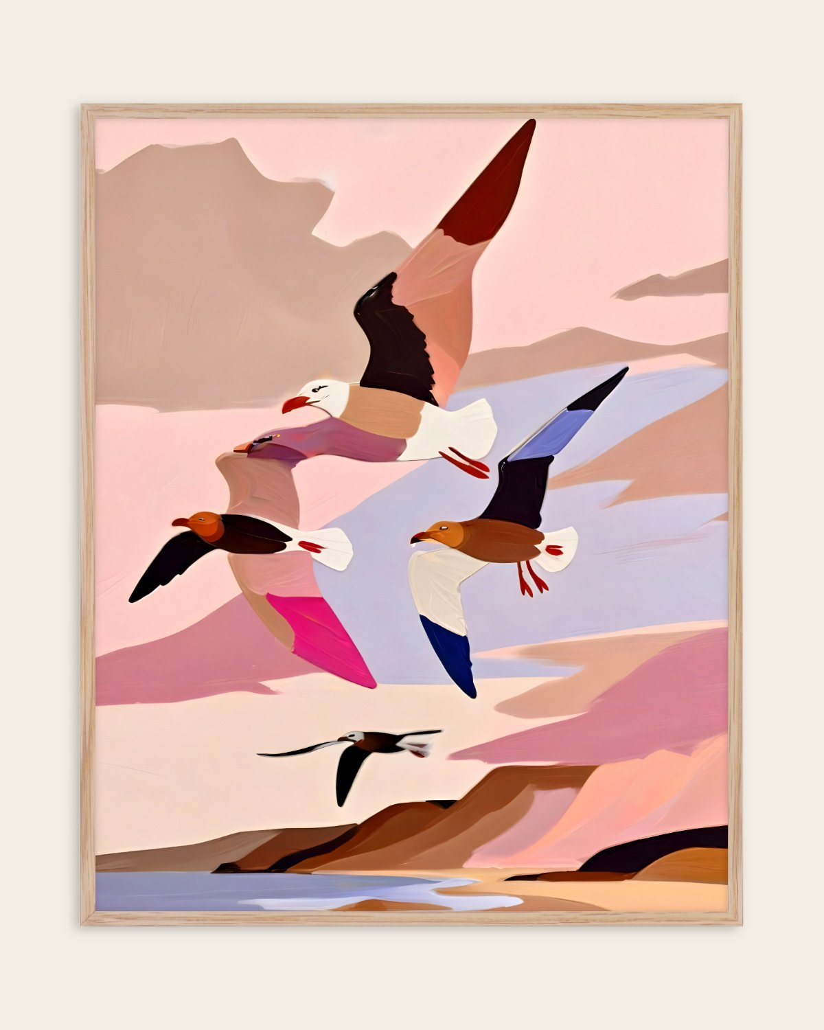 Soaring Silhouettes — Pastel — Wildlife wall art print