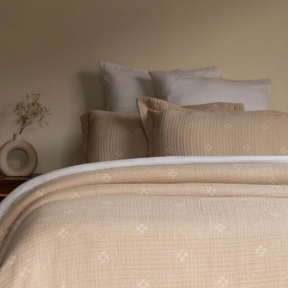 Speckle Reversible Bedspread Set - Beige