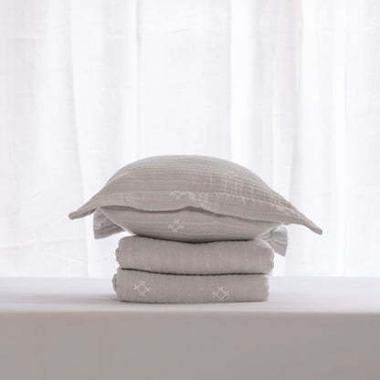 Speckle Reversible Bedspread Set - Grey