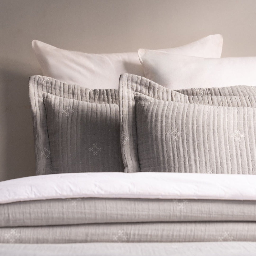 Speckle Reversible Bedspread Set - Grey