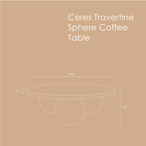 Ceres Coffee Table - Travertine