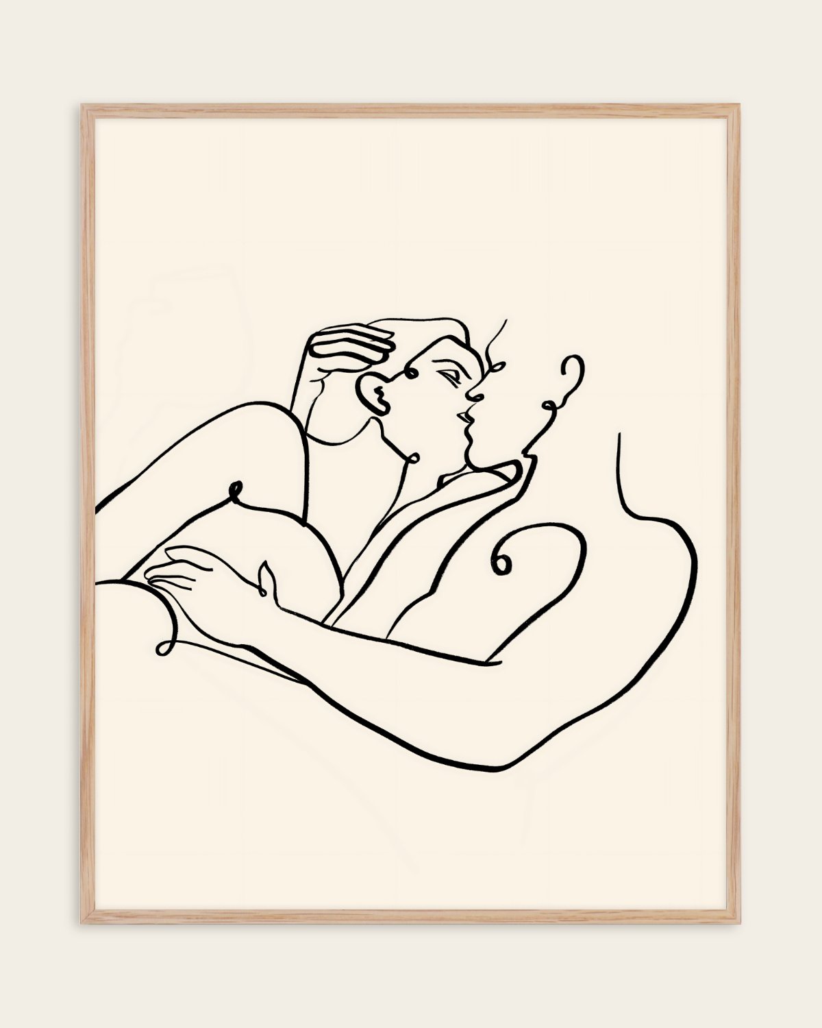 The Kiss — Line Art — Figurative wall art print