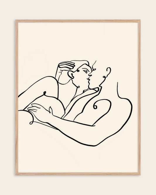 The Kiss — Line Art — Figurative wall art print