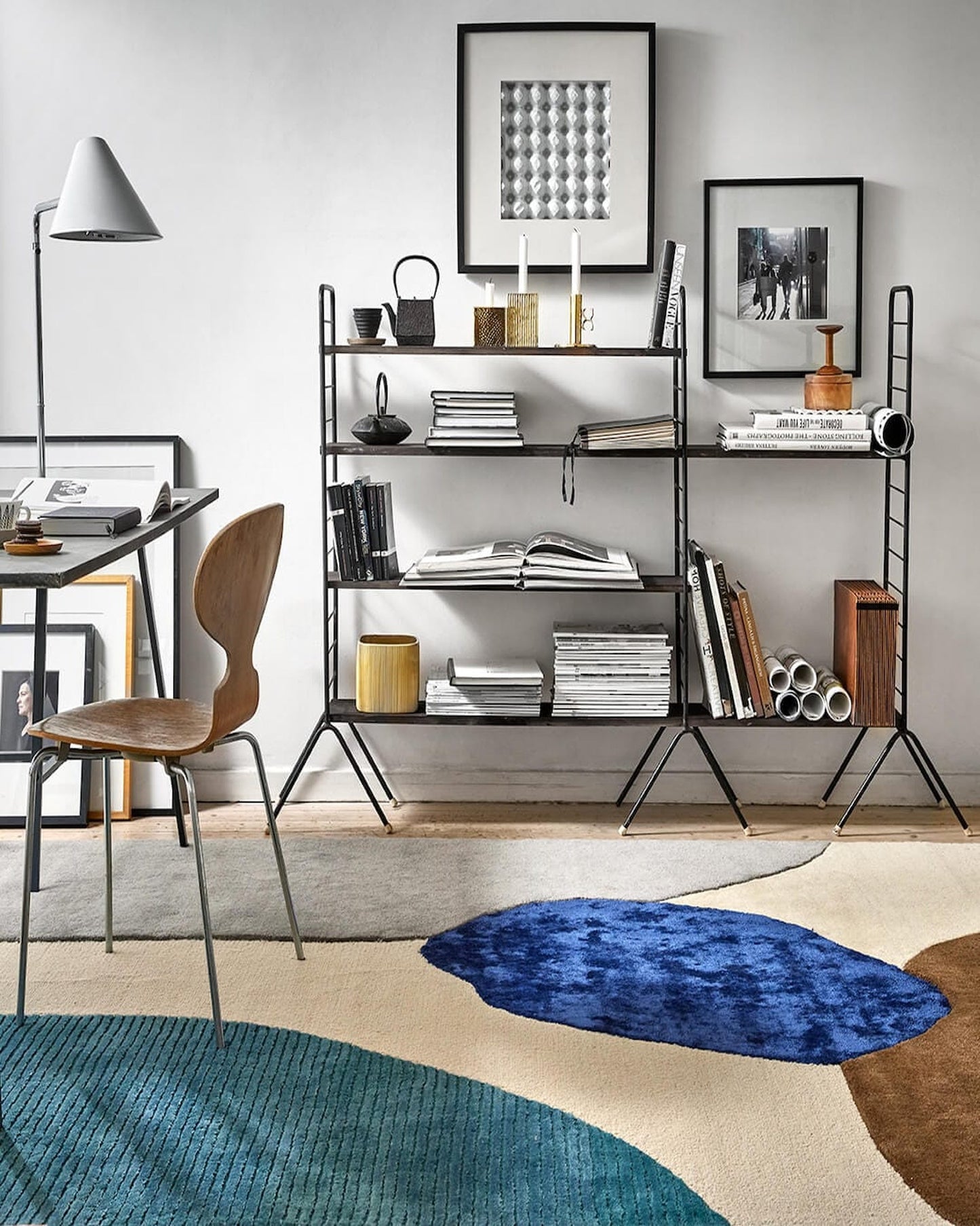 Profound Wool & Silk Rug / Ivory Teal | Popyuli