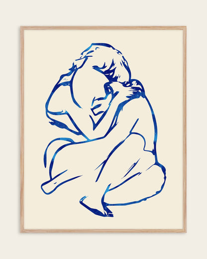 Put Your Arms Around Me And I'm Home — Line Art — Figurative wall art print