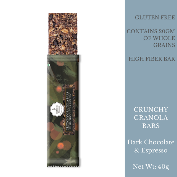 Monsoon Harvest Crunchy Granola Bars - Dark Chocolate & Espresso (Pack of 6)