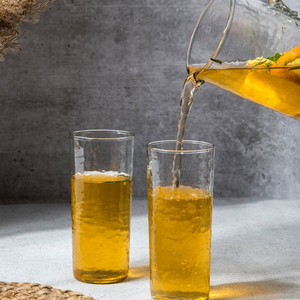 Hammered Pitcher & Glass Set