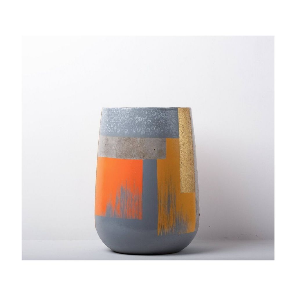 Medium Concrete Parabola Planter - Multi Colour