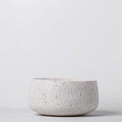Concrete Modern Vessel Planter - White