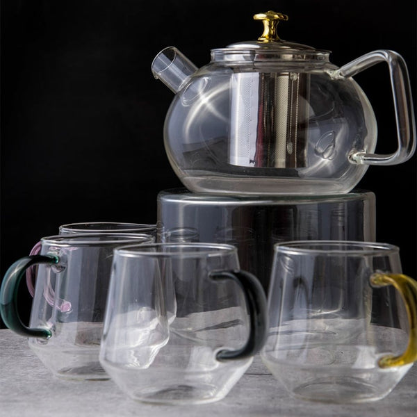 Infuser Glass Tea Pot & Mugs Set