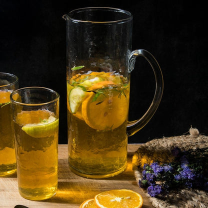 Hammered Pitcher & Glass Set