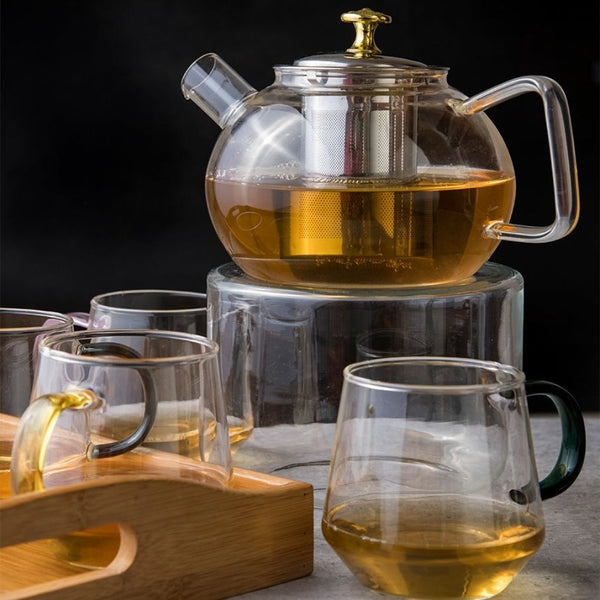 Infuser Glass Tea Pot & Mugs Set