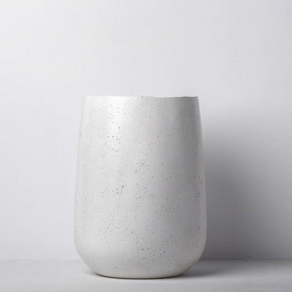 Medium Concrete Parabola Planter - White