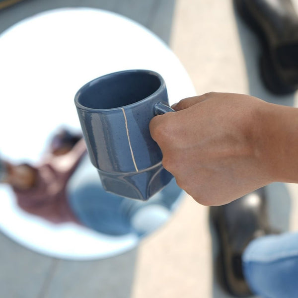 Modernist - Cement | C Mug - Handpainted with 24K Gold