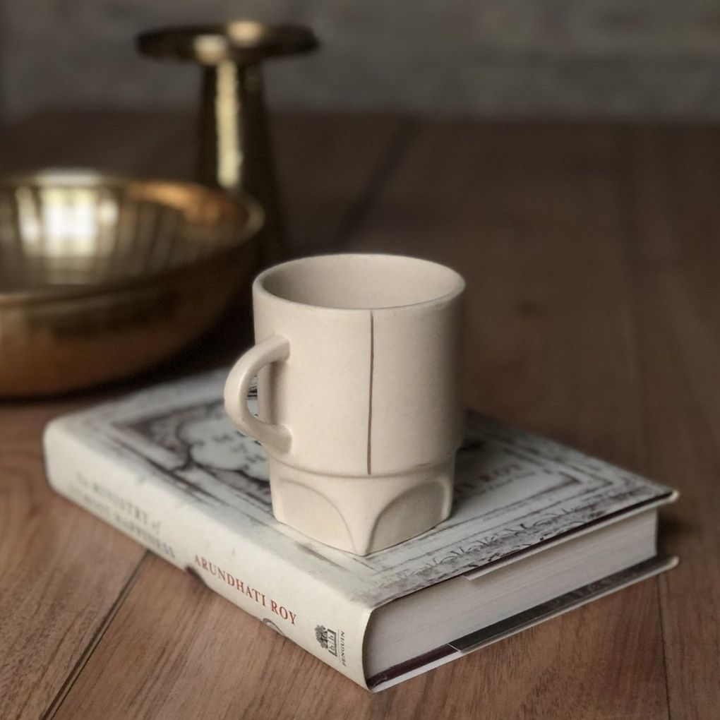 Modernist - Ivory | C Mug - Handpainted with 24K Gold